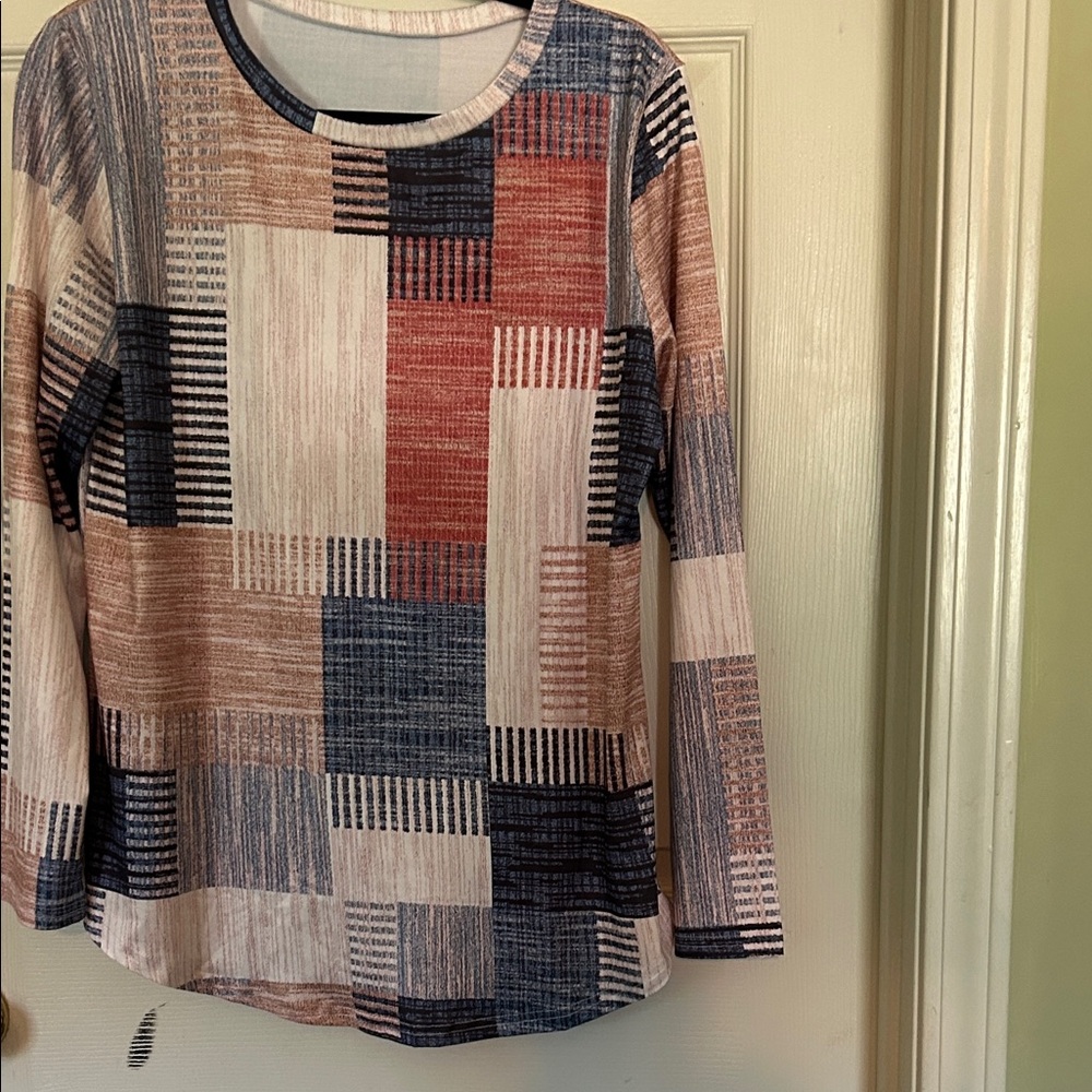 Patchwork Long Sleeve Top